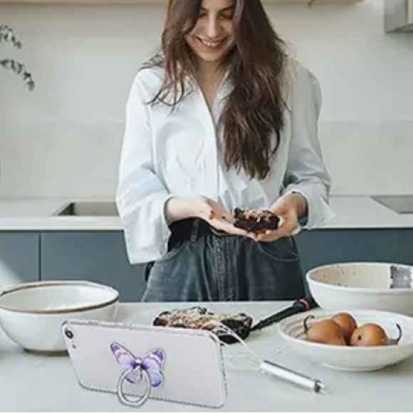 NWT-Butterfly Patterned Phone Ring Stand - Picture 5 of 8